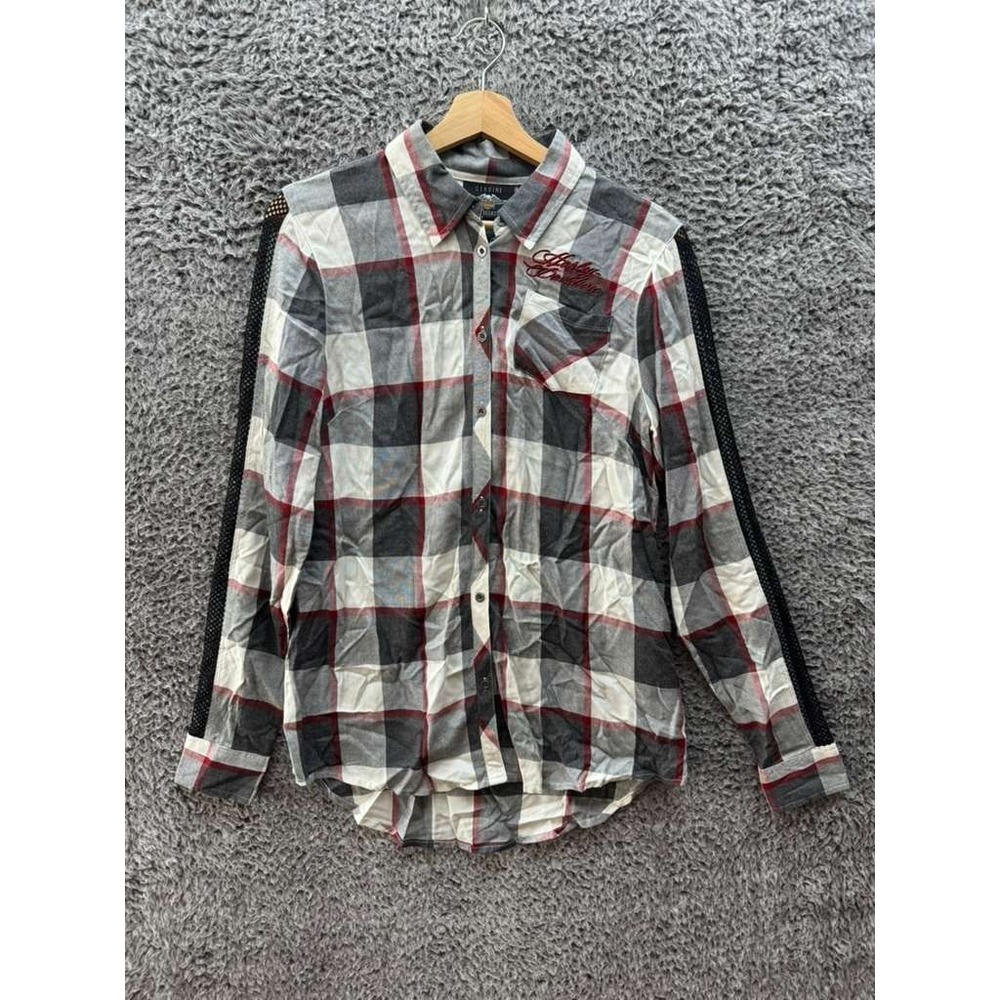 Harley-Davidson Bar‎ & Shield Long Sleeve Plaid Shirt Multicolor Womens Size S